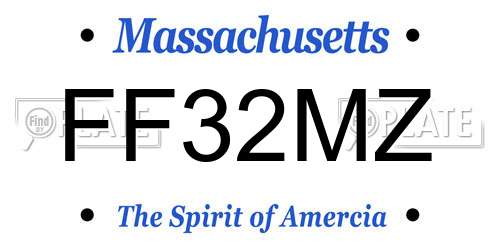 FF32MZ Massachusetts License Plate