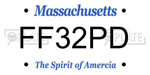 FF32PD Massachusetts License Plate
