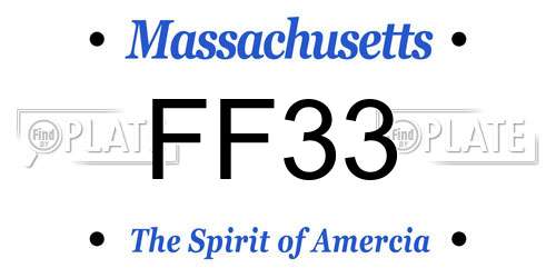 FF33 Massachusetts License Plate