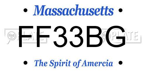 FF33BG Massachusetts License Plate
