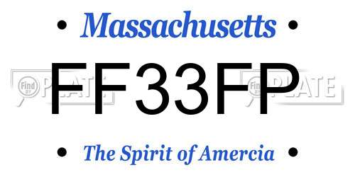 FF33FP Massachusetts License Plate