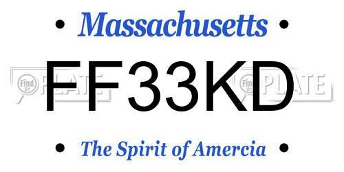 FF33KD Massachusetts License Plate