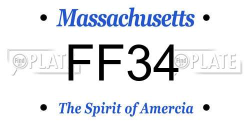 FF34 Massachusetts License Plate