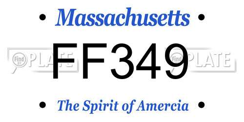 FF349 Massachusetts License Plate