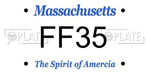 FF35 Massachusetts License Plate