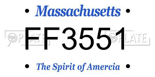 FF3551 Massachusetts License Plate
