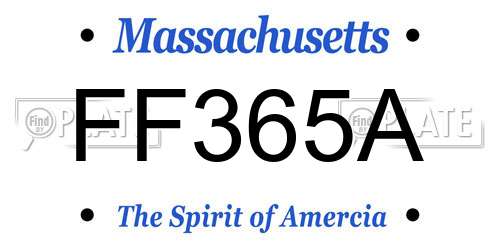 FF365A Massachusetts License Plate
