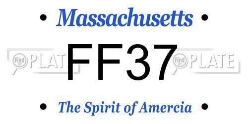 FF37 Massachusetts License Plate