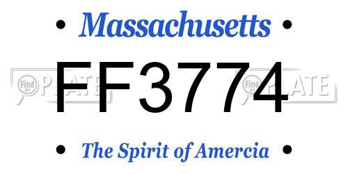 FF3774 Massachusetts License Plate