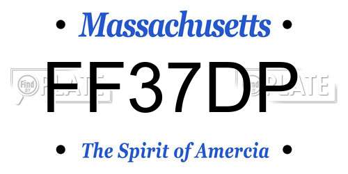 FF37DP Massachusetts License Plate