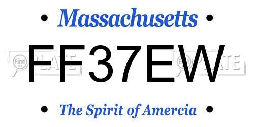 FF37EW Massachusetts License Plate
