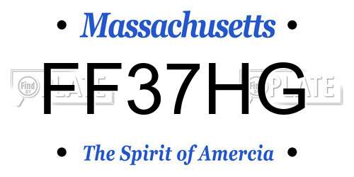 FF37HG Massachusetts License Plate