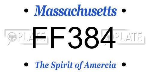 FF384 Massachusetts License Plate