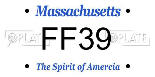 FF39 Massachusetts License Plate