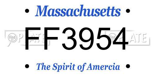 FF3954 Massachusetts License Plate
