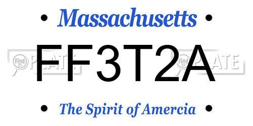 FF3T2A Massachusetts License Plate
