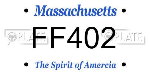 FF402 Massachusetts License Plate