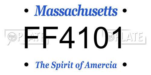 FF4101 Massachusetts License Plate