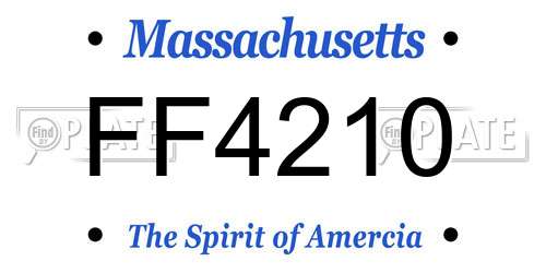FF4210 Massachusetts License Plate