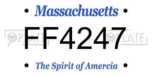 FF4247 Massachusetts License Plate