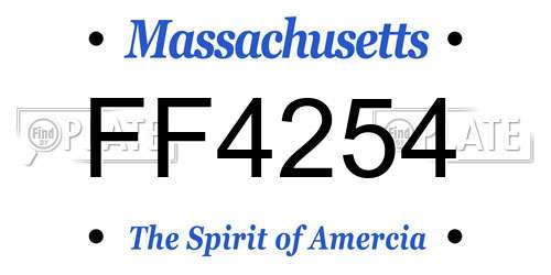 FF4254 Massachusetts License Plate
