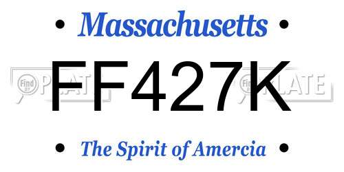 FF427K Massachusetts License Plate