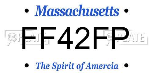 FF42FP Massachusetts License Plate