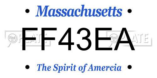 FF43EA Massachusetts License Plate