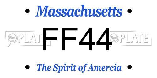 FF44 Massachusetts License Plate