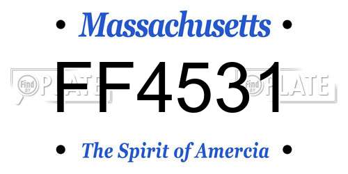 FF4531 Massachusetts License Plate