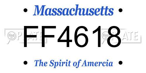 FF4618 Massachusetts License Plate