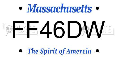 FF46DW Massachusetts License Plate