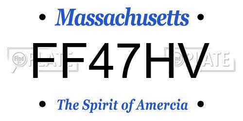 FF47HV Massachusetts License Plate