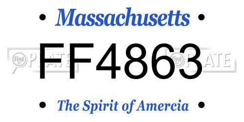 FF4863 Massachusetts License Plate