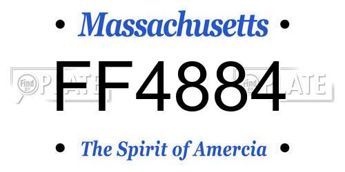 FF4884 Massachusetts License Plate
