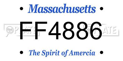FF4886 Massachusetts License Plate