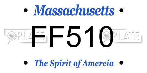 FF510 Massachusetts License Plate