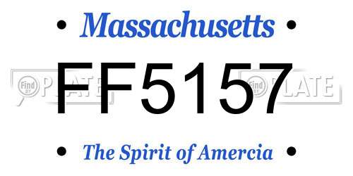 FF5157 Massachusetts License Plate