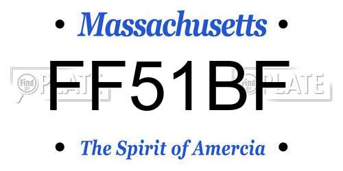 FF51BF Massachusetts License Plate
