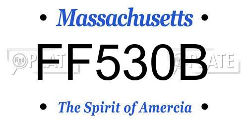 FF530B Massachusetts License Plate