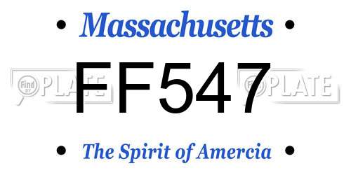 FF547 Massachusetts License Plate