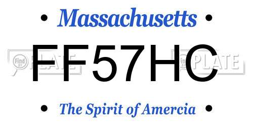 FF57HC Massachusetts License Plate