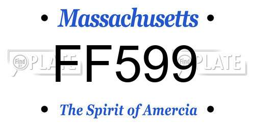 FF599 Massachusetts License Plate
