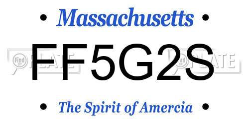 FF5G2S Massachusetts License Plate