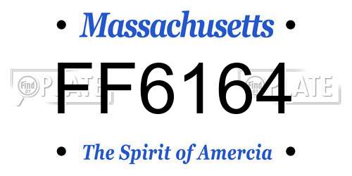 FF6164 Massachusetts License Plate
