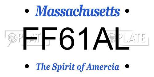 FF61AL Massachusetts License Plate