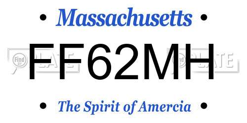 FF62MH Massachusetts License Plate