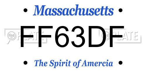 FF63DF Massachusetts License Plate