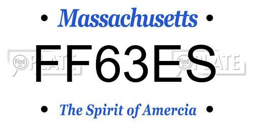 FF63ES Massachusetts License Plate