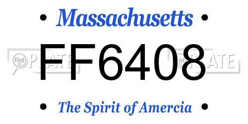 FF6408 Massachusetts License Plate